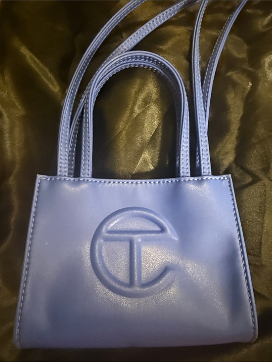 Telfar Handbags - Telfar - Vegan Leather Small Handbag - Blue With Logo on Front